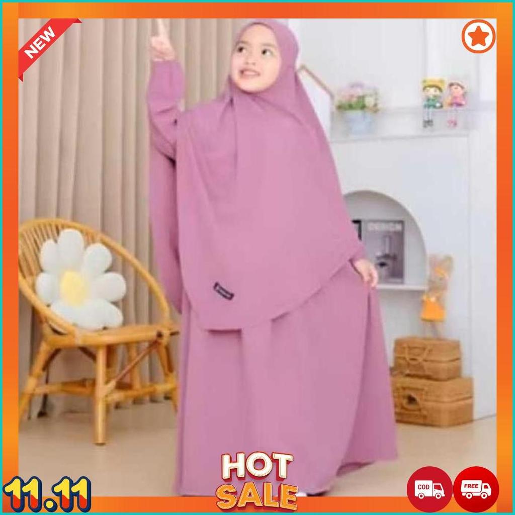 Cod Gamis Anak Syar'I Lebaran Usia 2- 12 Tahun Fatimah Free Cadar, Gamis Anak Terbaru [L4]