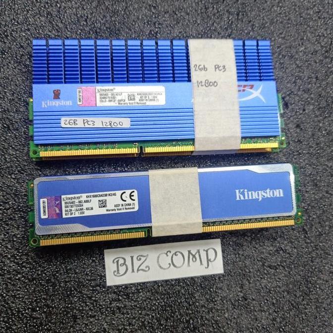 4GB (2X2GB) PC3 12800 KINGSTON DDR3 1600MHz RAM GAMING 1 SET