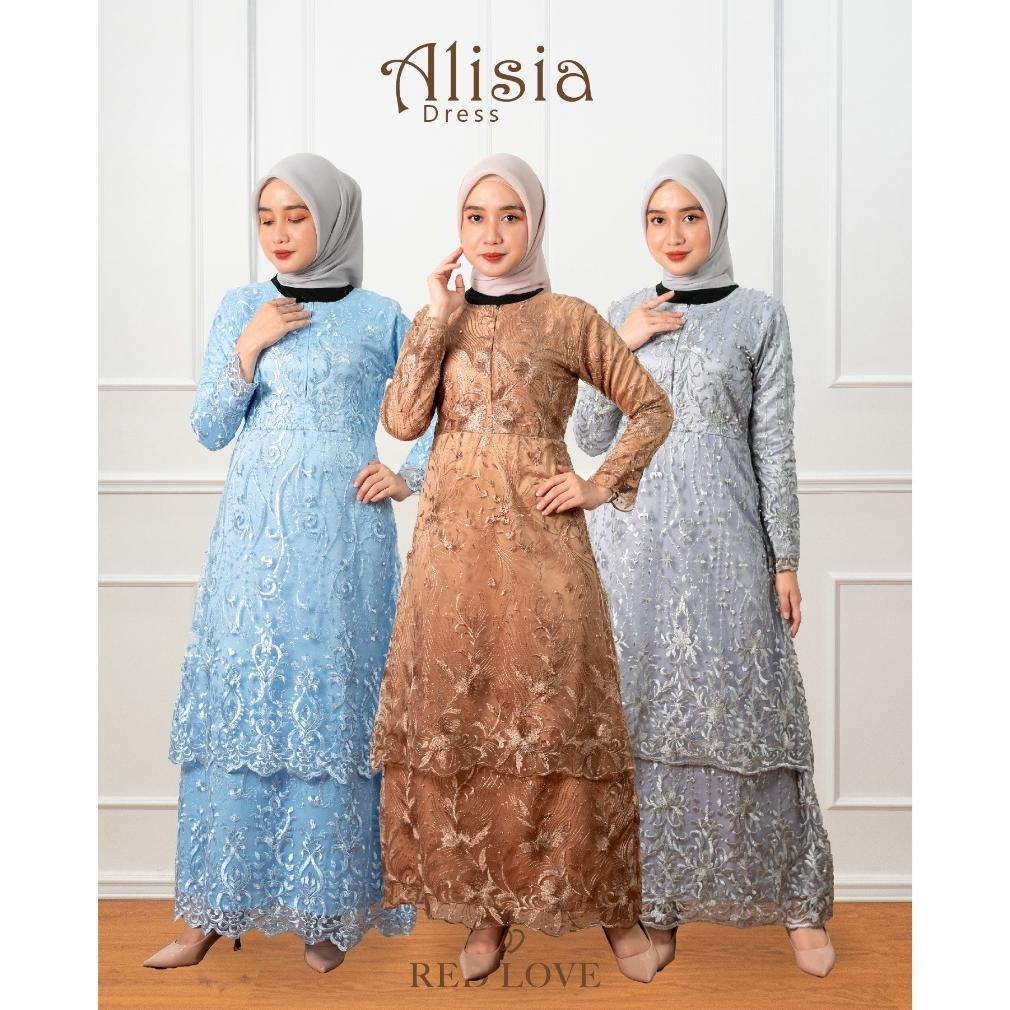 Redlove - Gamis / Baju Muslim / Dress 2 Tingkat Alisia Tille Mutiara Busui