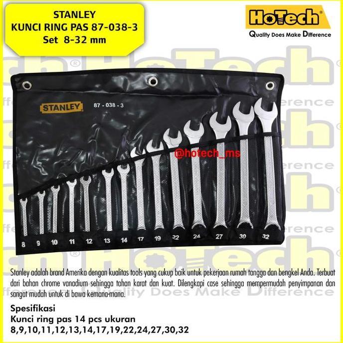 Stanley 87-038-3 Set 14 Pcs | Kunci Ring Pas Set 8-32 mm