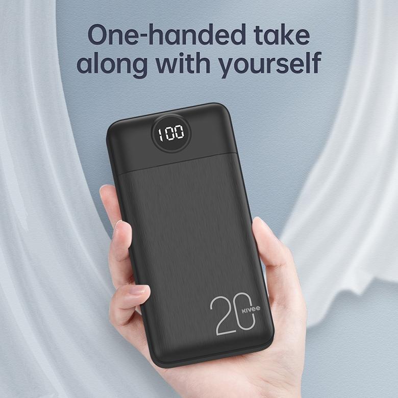NEW (HOT)KIVEE Powerbank 20000mAh Fast Charging KV-PT126 Black Max Real Capacity Tipis Portabel Orig