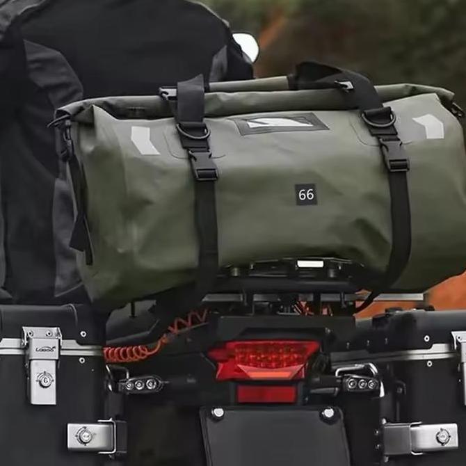 SMO CHINK Tas Motor Touring Jumbo 40 66L Waterproof Anti Air PVC Reflektor Side Bag Tas Jok Belakang