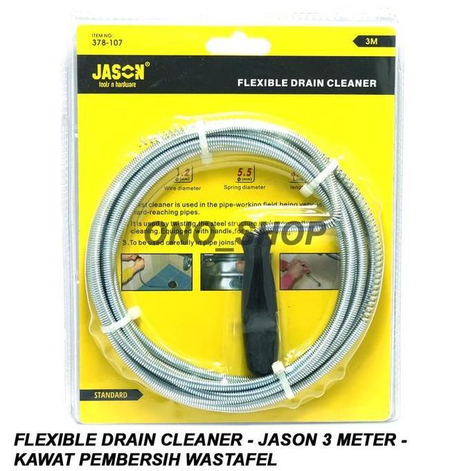 Flexible Drain Cleaner - Jason 3 Meter - Kawat Pembersih Wastafel Murah