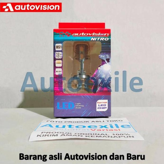 Autovision Nitro Super Bright LED HS1 H4 DC Combo Dual Color Kuning Putih Lampu Motor Verza New Mega