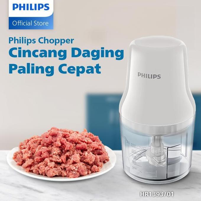 znputrahair - philips chopper .7l hr1393/ penggiling daging bumbu serbaguna, chopper philips, mixer 