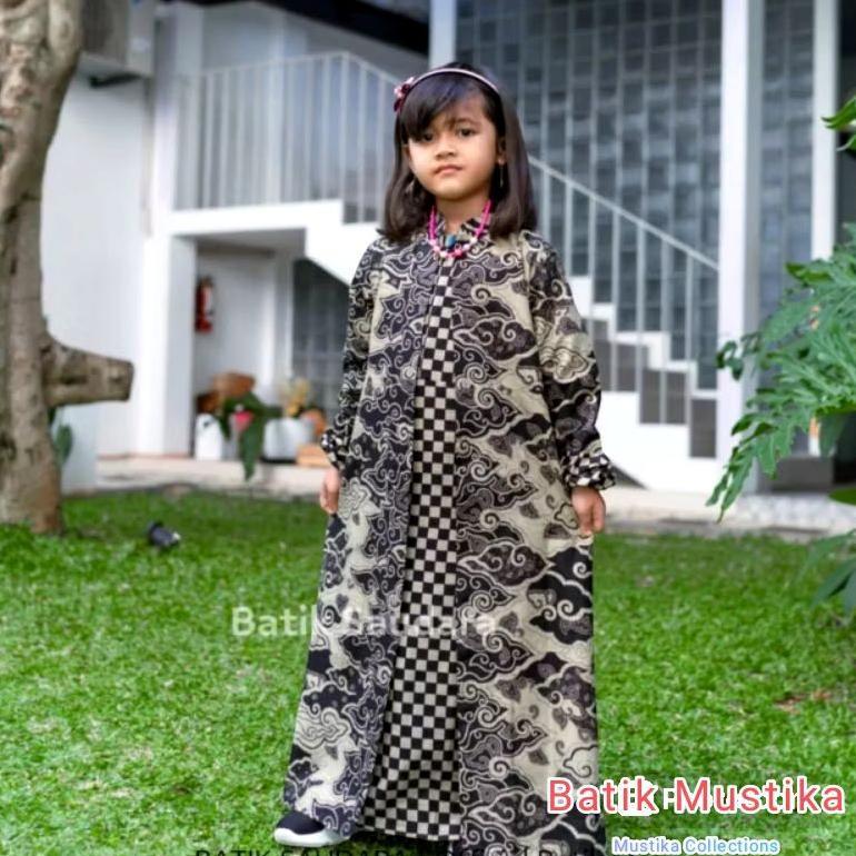 DISKON DRESS BATIK ANAK PEREMPUAN GAMIS BATIK ANAK 2-12 TAHUN BAJU BATIK ANAK PEREMPUAN SETELAN BATI