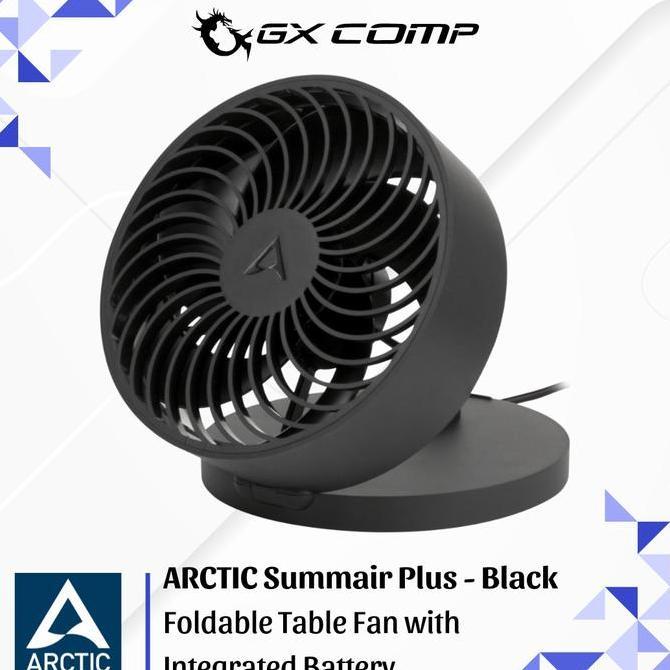 ARCTIC Summair Plus | Foldable Table Fan with Integrated Battery - Black Best Quality