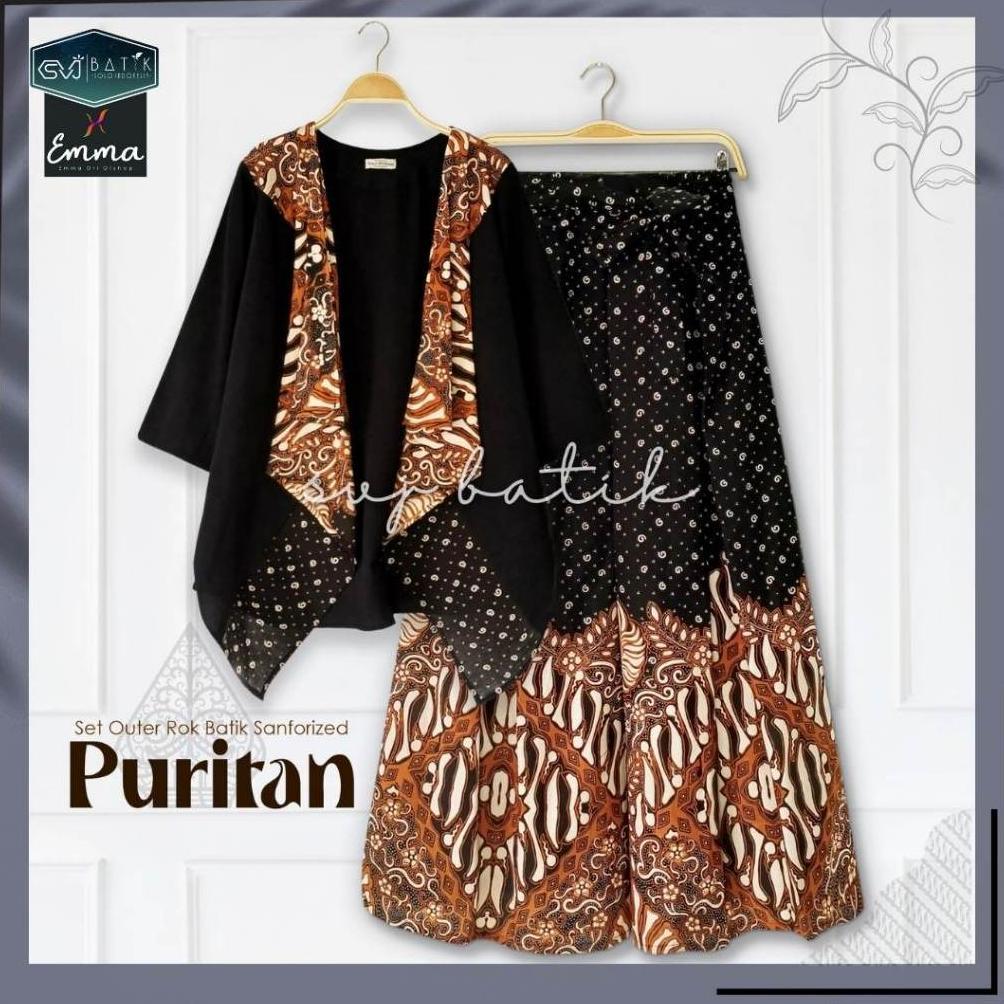 BEST SELLER SET BATIK WANITA AESTHETIC OUTER DAN ROK TERBARU MOTIF BATIK EKSKLUSIF ORI BRAND SVJ BAT