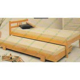 Ranjang kayu ramin single uk 90 no. 4 + sorong bandung (tanpa kasur)