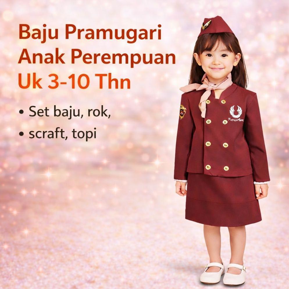baju pramugari anak perempuan lucu tk-sd 3-10 thn koatum anak/baju profesi anak/karnaval/kartini/pen