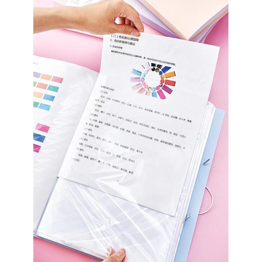 Dicdoc- Map Dokumen Aesthetic A4 Map Folder F4 Clear Holder Document Keeper/Map Plastik Dokumen - Qi