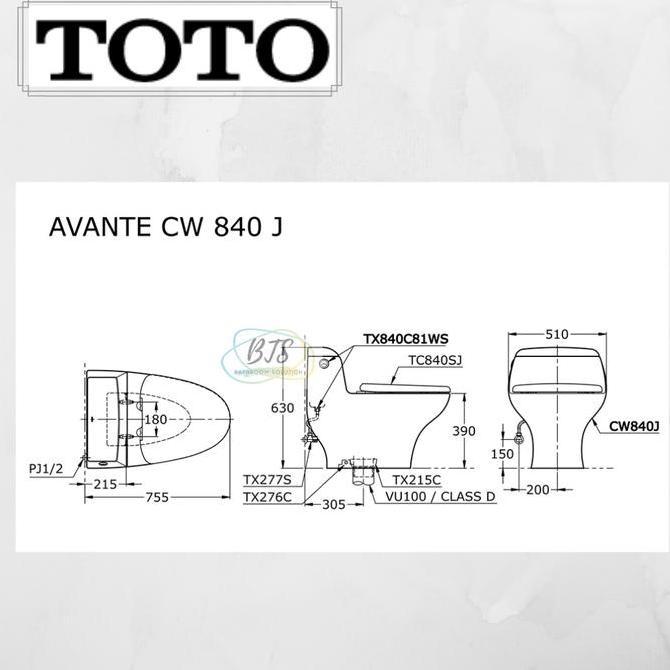 Miliki Closet Duduk Toto Cw840 / Cw840J / Cw840Jw