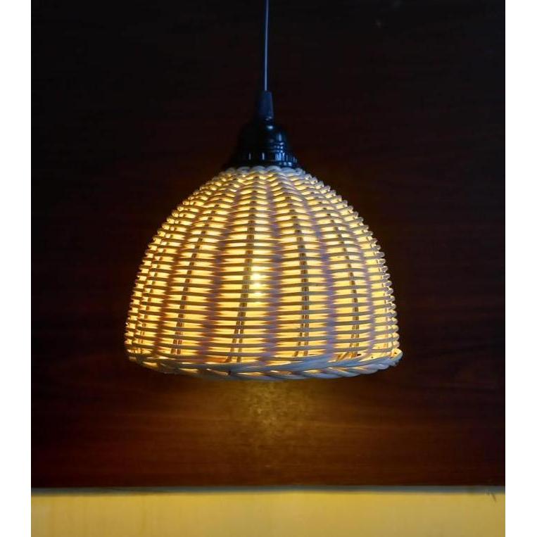 Kap Lampu Gantung Hias Vintage anyam rotan