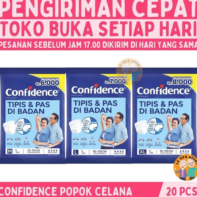 Capslock- Confidence Popok Dewasa 20 Pcs -  Confidence Adult Premium Pants M L Xl - Confidence Popok