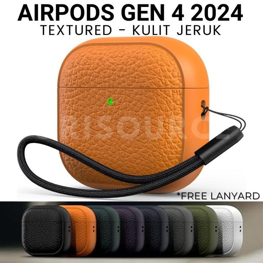 Casing AirPods 4th Generation Gen 4 Gen4 Shockproof Textured Case | Tekstur Kulit Jeruk Anti Licin |
