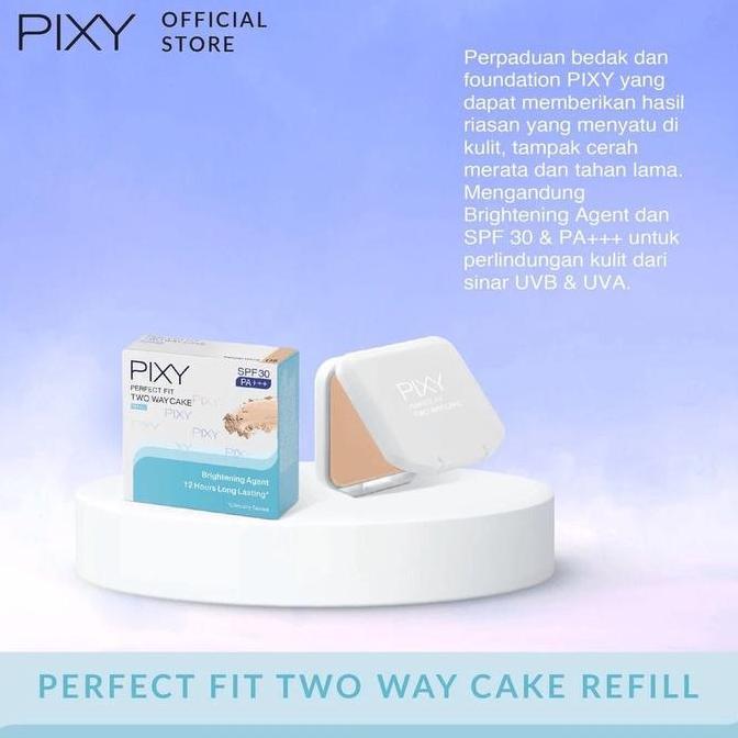 Xplus+- Pixy Twc Perfect Fit 01 White Cream - Refill - 12.2Gr Bedak Padat Ringan Untuk Hasil Natural