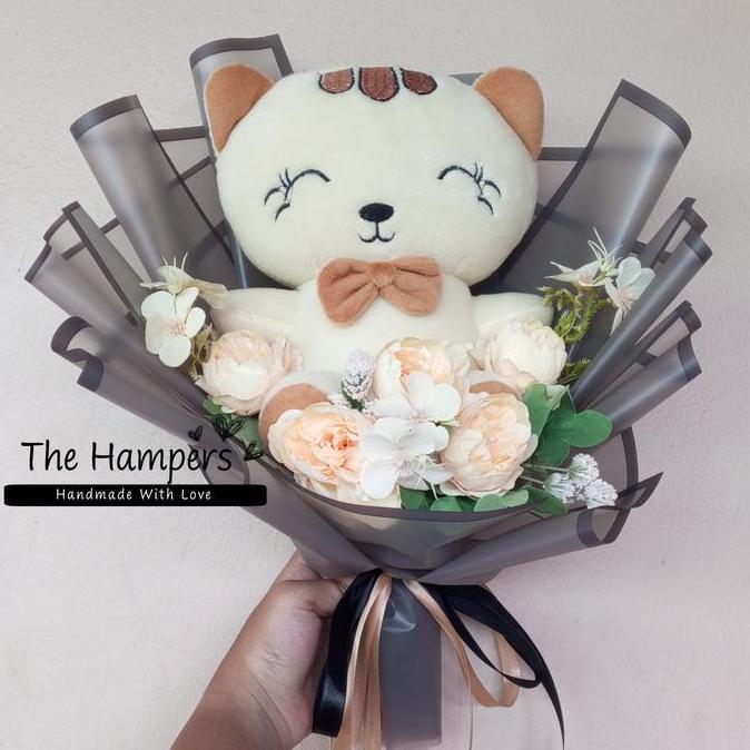buket boneka kucing Miao | buket boneka wisuda kucing murah LM