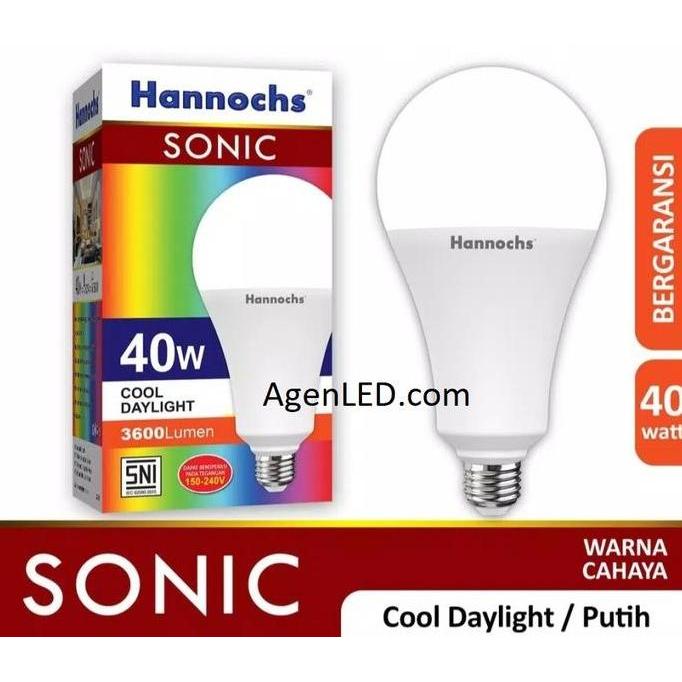 Hannochs Sonic Lampu Led 40W Bohlam 40 W Watt Putih Bulb 40Watt Sni