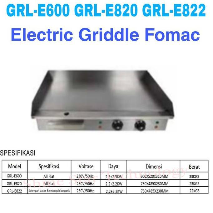 Electric Griddle Fomac GRL-E600 GRL-E820 GRL-E822