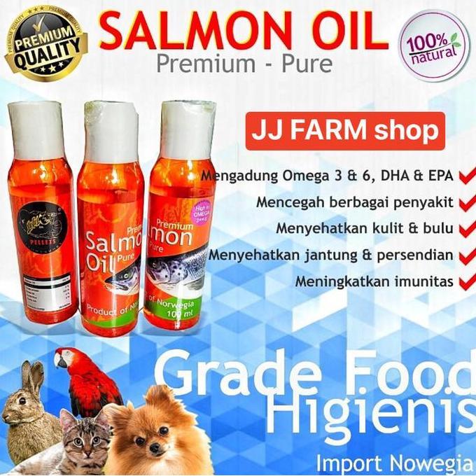Minyak ikan salmon murni import NORWEGIA 100ML ikan anjing kucing