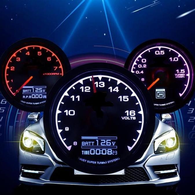 INDIKATOR MOBIL GAUGE LCD TACHOMETER INDICATOR SPEEDOMETER NOT GREDDY