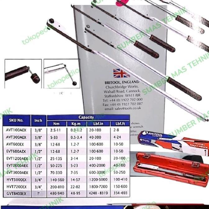 kunci torsi bri tool evt600a torque wrench evt 600 a kunci britool