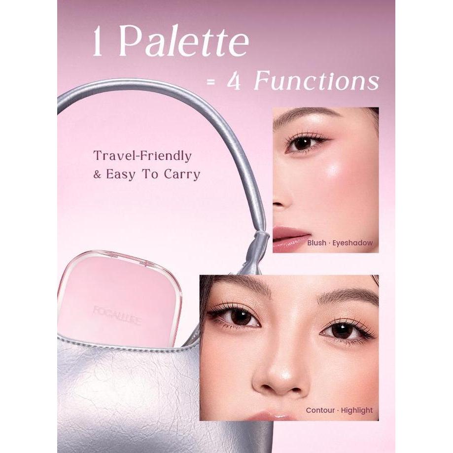 Xplus+- [New Launch] Focallure Prism Multi Glow Palette Highlighter & Contour & Blush Multi-Use