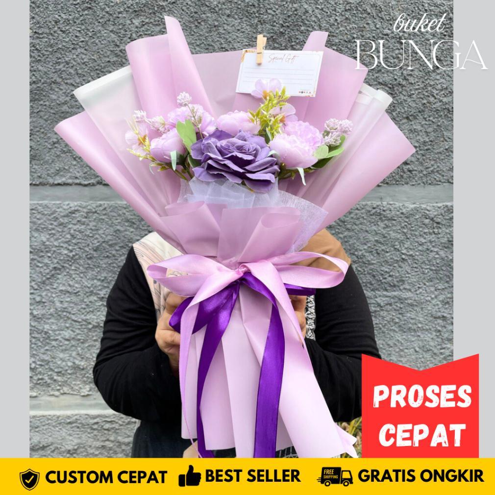 Bucket Bunga Artificial Valentine Kado Buket Ultah Wisuda Ulang Tahun Anniversary Hadiah Wisuda Acar