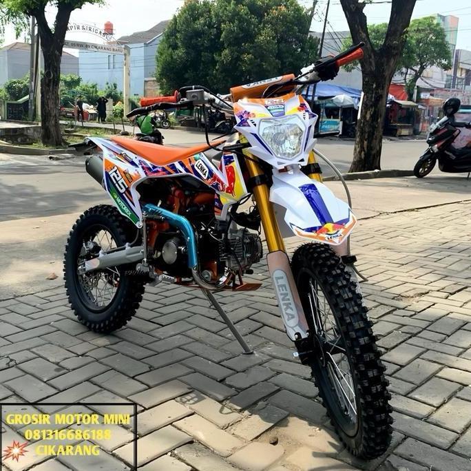 Terlaris Motor Mini Trail 125Cc Lenka Manual Kopling Ring 17/14 Mesin 4Tak - Merah