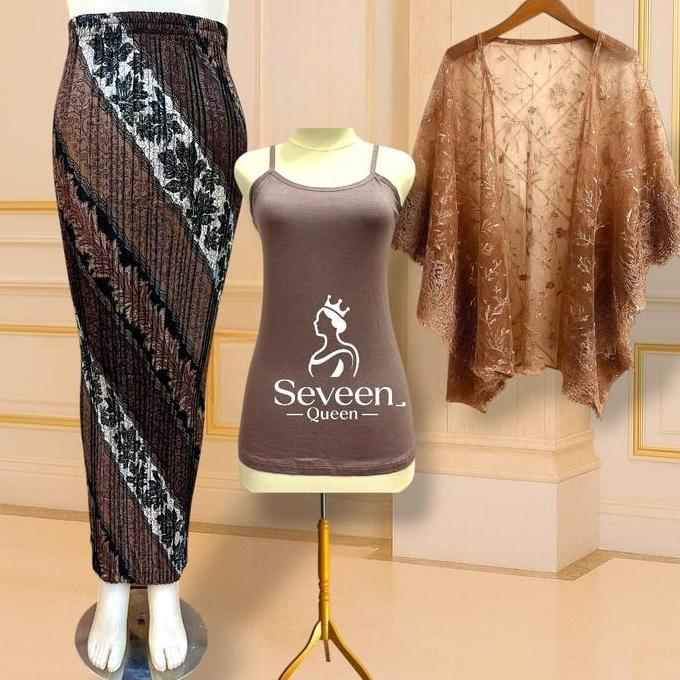 Outer Brokat Cape & Crop Top Kekinian | Outfit Seragaman Kondangan Pesta Allshop