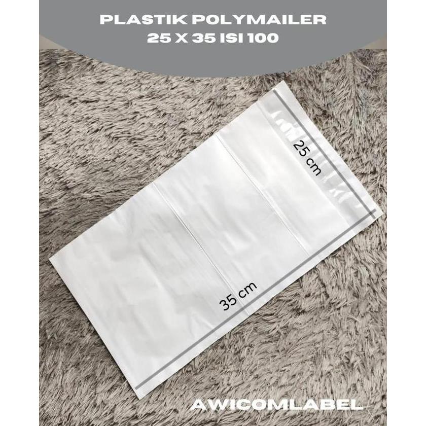 Sandto- 25X35 Polymailer Putih Plastik Packing Ukuran 25 X 35 Cm Isi 100