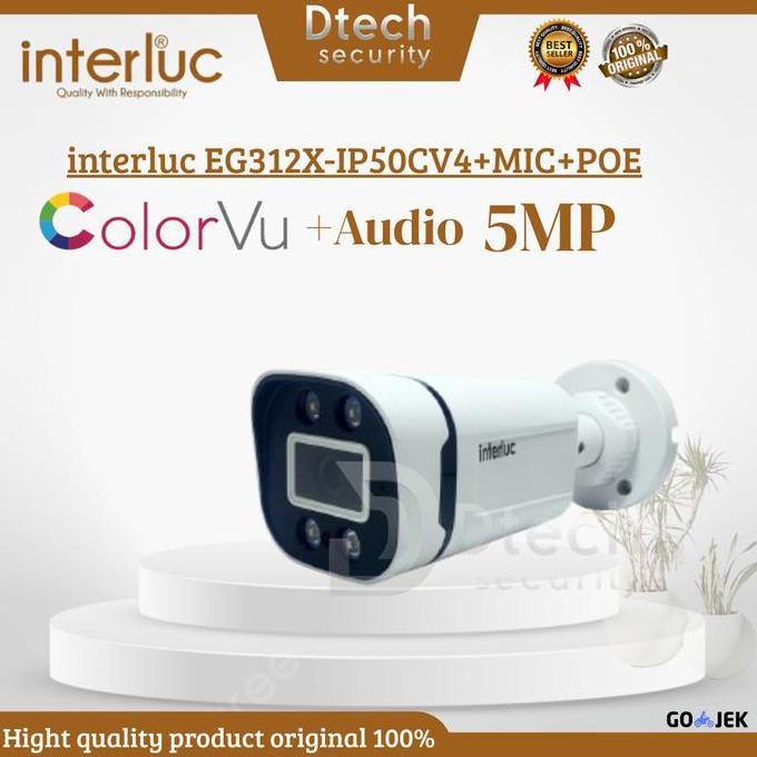 IP CAMERA CCTV AUDIO 4MP  INTERLUC IPC40X+POE+MIC-4MP INTERLUC OUTDOR