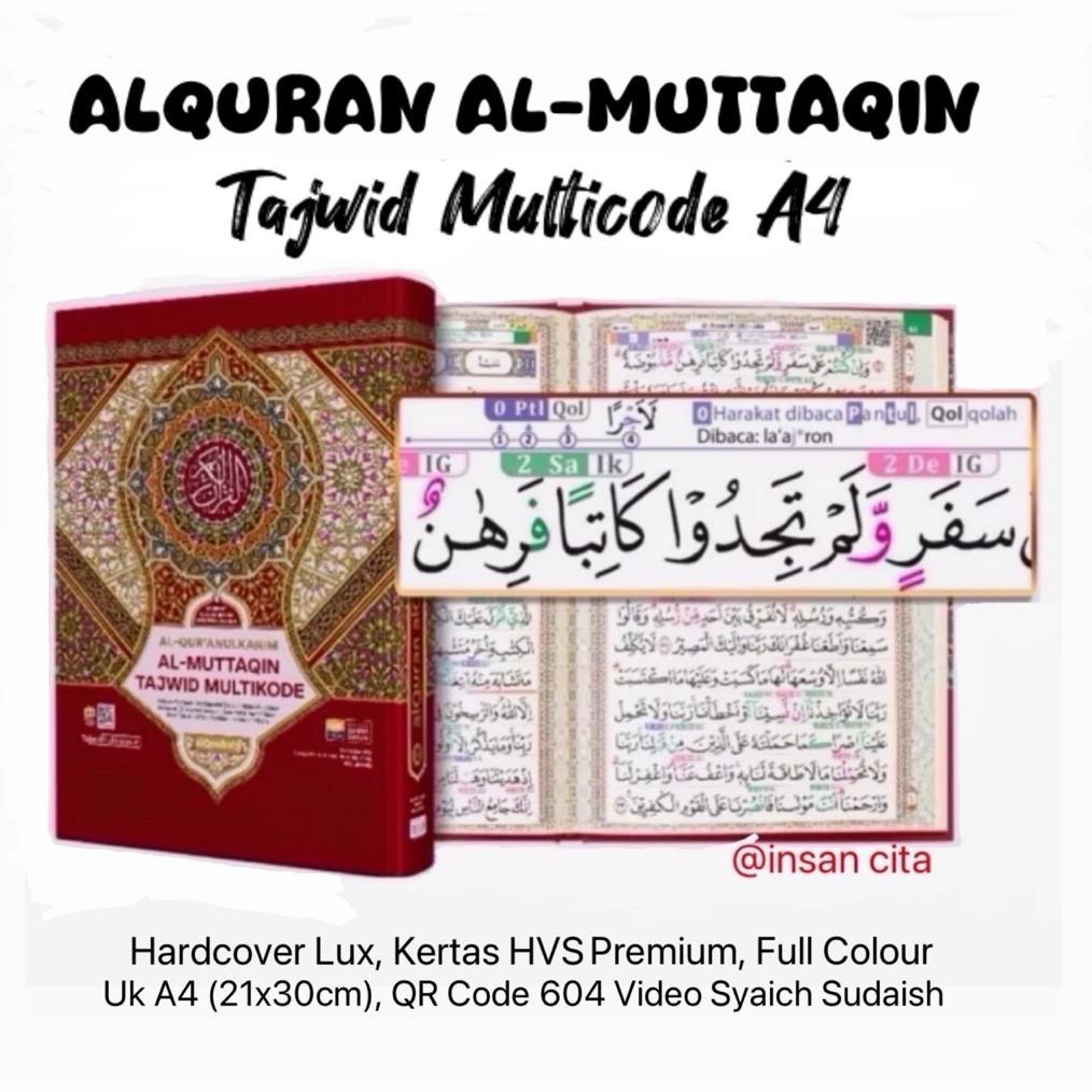 Termurah / Hot Sale Alquran Al Muttaqin Tajwid Multicode Non Terjemahan Ukuran A4 / Besar