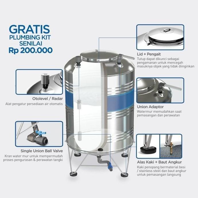 Spesial Tangki Air Stainless Penguin Tbsk 500 Liter - Toren Tandon Pinguin