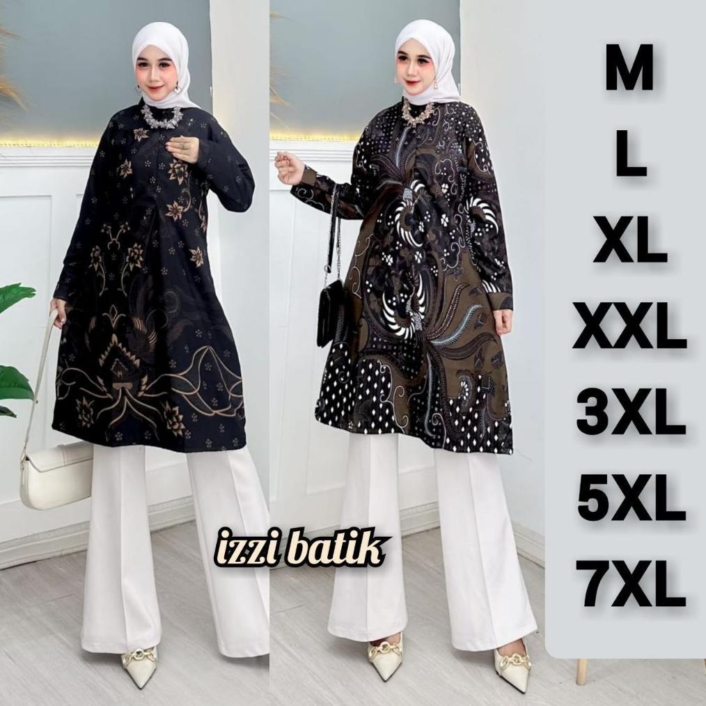 best sale tunik batik wanita modern premium jumbo ld 130 140 baju seragam kantor guru kerja kondanga