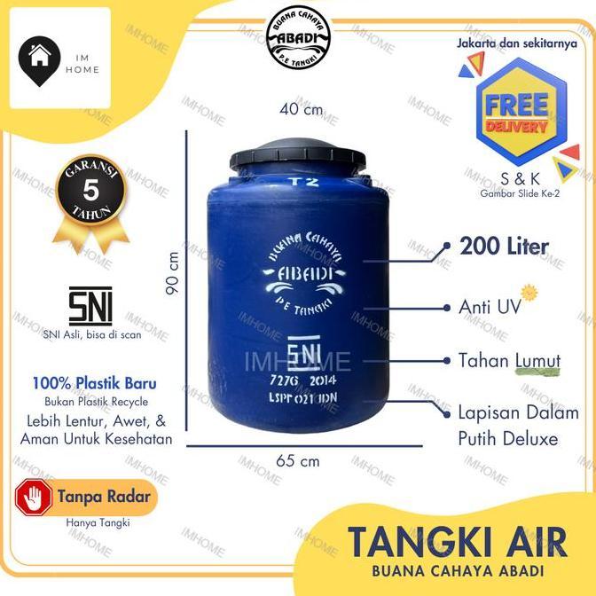 Miliki Tangki / Toren Air Buana 250 Liter T250 Murah Tangki 200 Liter Kecil