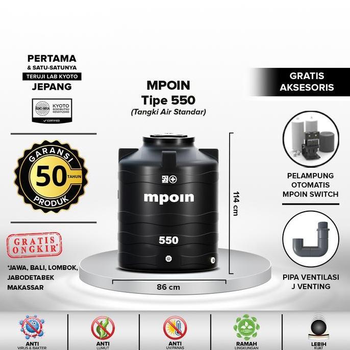 Miliki Tangki Air Mpoin Plus 550 Wave Toren Tandon 550W