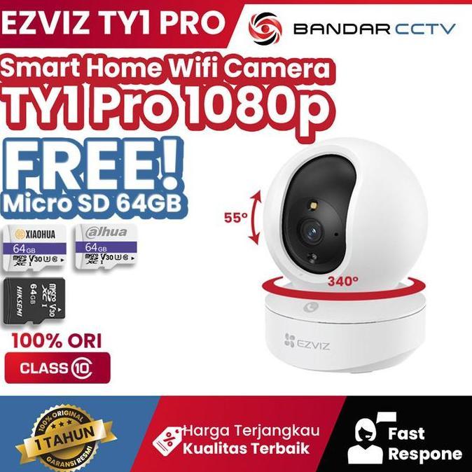 NEW Ezviz TY1 Pro 1080p 2MP Pan & Tilt Smart Home Camera