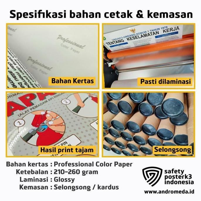 Safety Poster K3 : UU 1970 Undang 70 _ kuning_60x80 cm