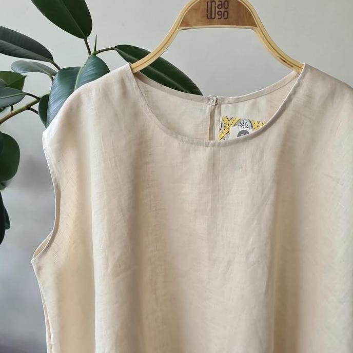 Ready Nilu Top/Baju Linen/Linen Top/Atasan Linen/Sleeveless Top