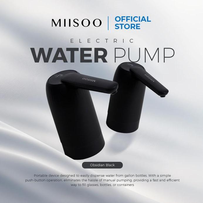 MIISOO Pompa Obsidian Black/Pompa Air All Black/Pompa Galon Elektrik/Pompa USB Charger Pompa Air Gal