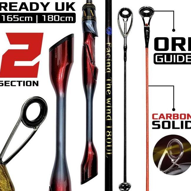 Joran Pancing Spinning Carbon Solid Action Ultralht 615 Lbs 2 Section Handle Metal Grip Dapat 2 Samb