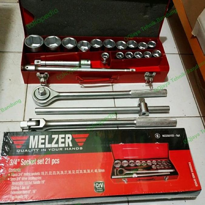 Kunci sok set 21 pc (19-50 mm) Melzer DR 3/4 inchi