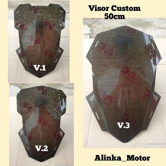 Windshield/Visor Custom 50Cm Visor Motor All Motor Tanpa Breket Visor Modifikasi Verza Vixion Cb150 