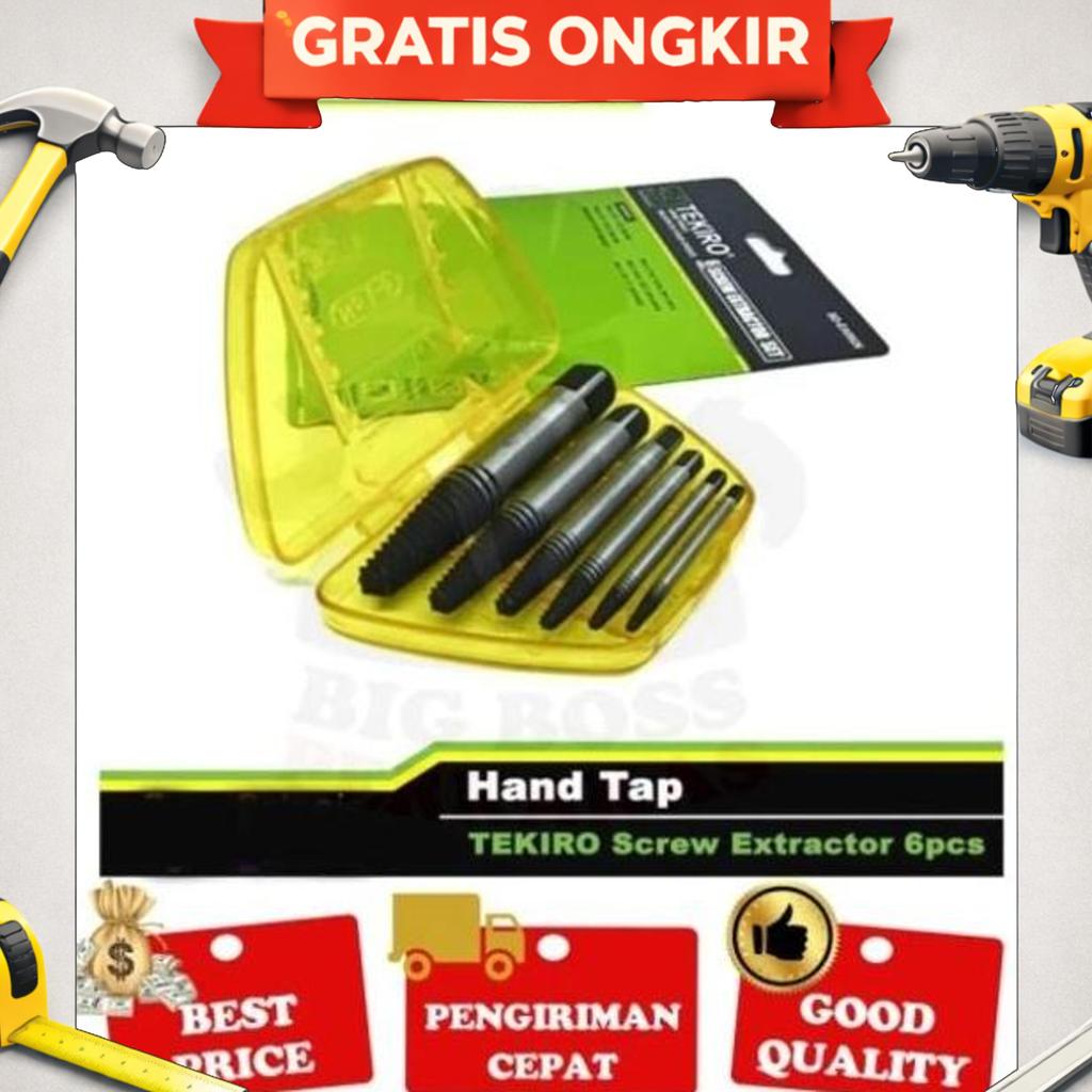 Tap Balik Tekiro Set - Tap Baut Patah Screw Extractor Tekiro 6 Pcs