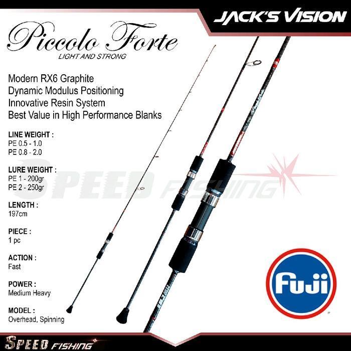 (Diskon) Joran Jack'S Vision Piccolo Forte Pe 1 Pe 2 Spinning Overhead Fishing Rod Bestseller