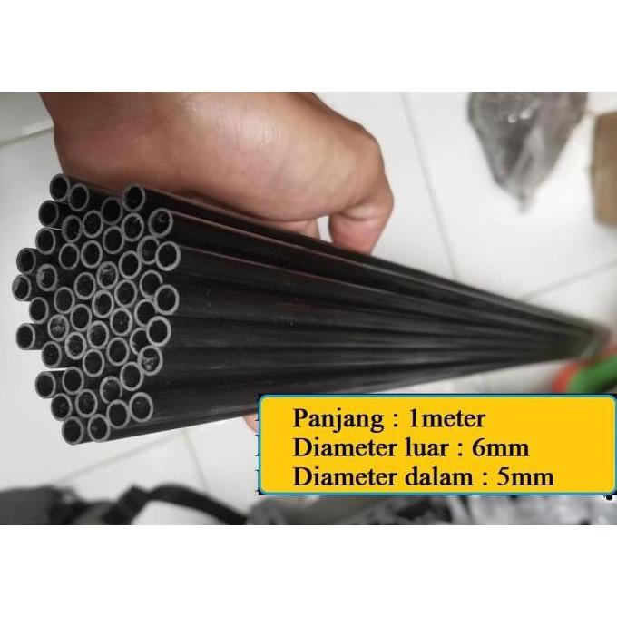 1meter Pipa karbon Carbon Tube 6x5mm OD 6mm ID 5mm 6x5 mm diameter 5mm