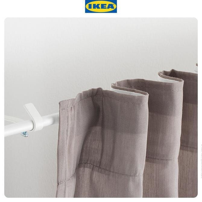 Fmly- Ikea Irja Set Rel Batang Gorden Putih 140Cm