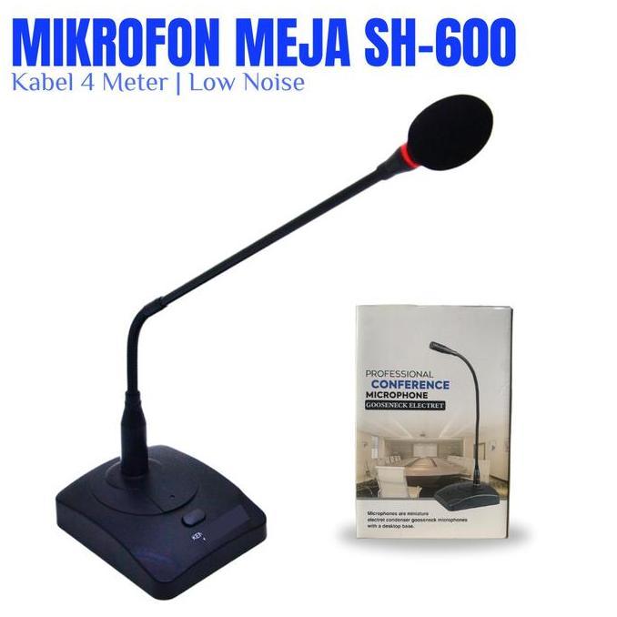 Singover- Microphone Meja Mic Podium Mic Mimbar Microphone Kabel Sh-600 Conference Microphone Low No