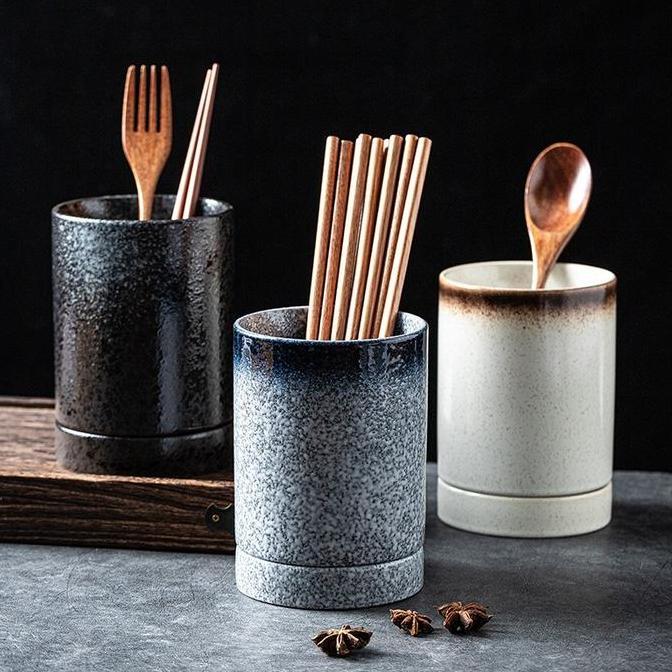 Mori Cutlery Holder / Wadah Tempat Sendok Garpu Keramik Jepang Unik BS